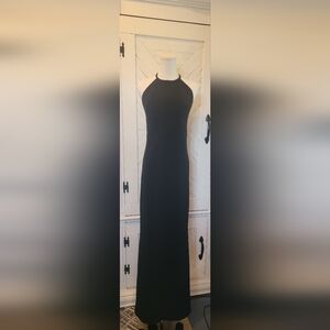 Calvin Klein Elegant Black Halter Maxi Dress Size 12